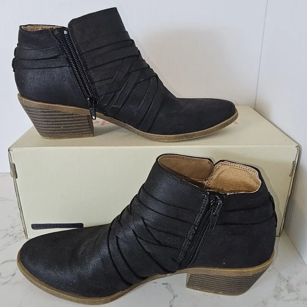 LifeStride Women's Black Prairie Booties Shoes Size 9.5M